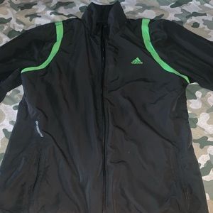 One time worn, black & green Adidas jacket